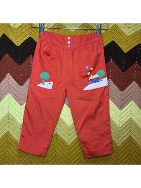 Vintage Girls 80s Toddler pants size 3t months Cute